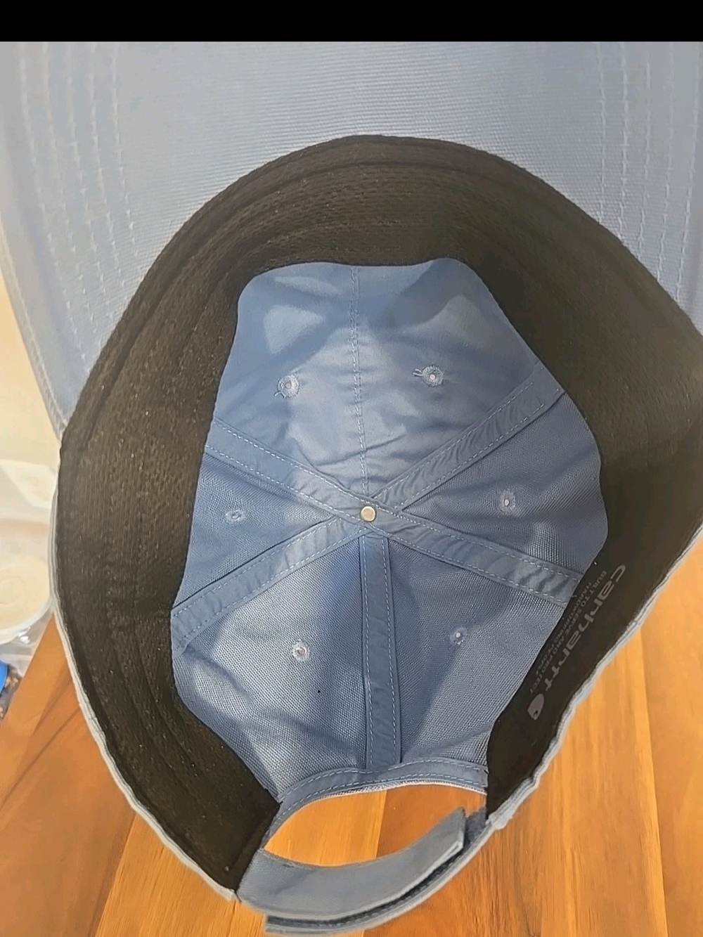 Carhartt Mens Sky Blue Cotton Cap with Leather Patch - Picture 6 of 6